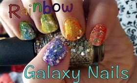 Rainbow Gradient Galaxy Nails