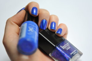 Sally Hansen Pacific Blue with Butter London Scouse layered on top