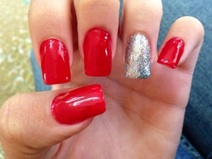 Bright red with a little glitter