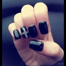 Dark but simple nails. 