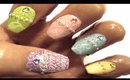 Rhinestone Easter Nails Art