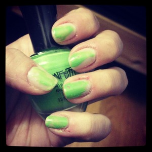 green nail art curtsy of my lil 2year old niece :)