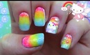 Magical Rainbow Hello Kitty Nails | Collaboration with MKNails "Rainbow"