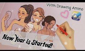 The New Year is Started!!!🧡 Speed Drawing with Drawing Amino App ✨✍🏼