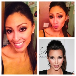 Kim K eyes, contour/highlight look for New Year's Eve 2012