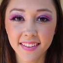 Pink and purple makeup