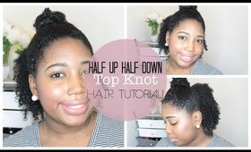 Half Up Half Down Top Knot Hair Tutorial! Natural Hair Protective Style! | Jessica Chanell