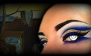 ART inspires ART, a make up / nail art collaboration! Blue Cut Crease with Gold Glitter Tutorial