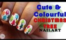 CHRISTMAS Tree Nailart | EASY CUTE & COLOURFUL 🎄🌲