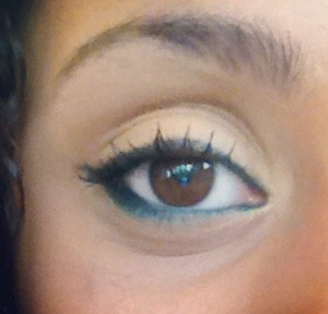 Plain eyes, with blue liner 