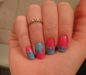 One of my best friend's nails, sonething I did during Math class. :)