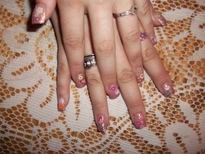 My nails when one of my friends did them. :)