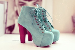 Mint Bleu colored shoes
