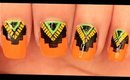 Colorful Tribal nail art