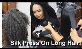 Silk Press and Trim on Long Natural Hair!