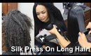 Silk Press and Trim on Long Natural Hair!