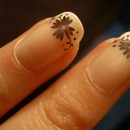 Stamped flower French tip