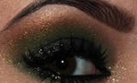 Holiday Makeup Series : Green & Gold Smokey Eyes
