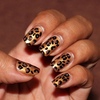 Golden Leopard nails