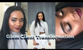Soft Cut Crease with Metallic Lips | Client Makeup Transformation