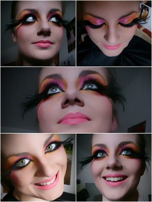 inspired makeup by beautifu pinky-orange parrot. <3