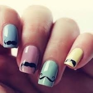 nail polish mustache