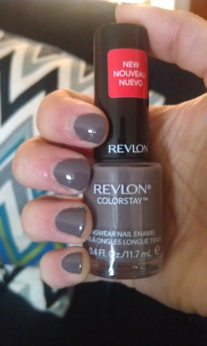 The shade is called Stormy Night by the Revlon Colorstay line. A dark gray creme polish with a subtle purple undertone. First time purchasing a gray color and I like it. Read my quick review of this polish http://bit.ly/1tMuFOo