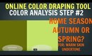 Color Analysis Test Step #2 For Warm Skin Undertone: Autumn Color Palette or Spring Color Palette?