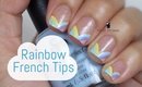 Pastel Rainbow French Tip Nails by The Crafty Ninja