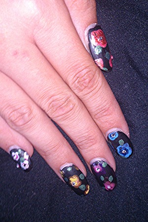 flower floral nails