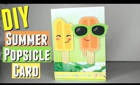 How To DIY Handmade Summer Themed Card Tutorial, Summer Cards Ideas Popsicle Stick Card DIY