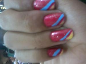 this i used coronia and caress ,and silver dust for my nail art...
