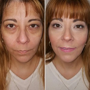 Client's Before and After using natural and clean makeup techniques.
