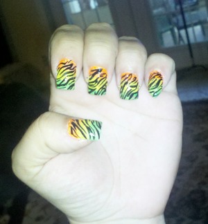 I love this crazy bright nail art. took me all day but I couldn't be happier. 