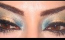 Gold and Blue Eye Makeup - MakeupByLeeLee
