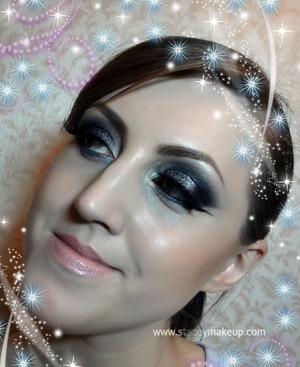 Stormy Sky is a dramatic smoky eye look. I have a video tutorial for this also ;)
http://www.staceymakeup.com/2012/02/tutorial-stormy-sky.html
