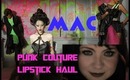 MAC Punk Couture Lipstick haul - with lips and hand swatches
