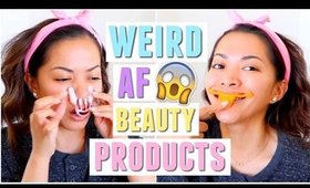 WEIRD AF BEAUTY PRODUCTS TESTED!
