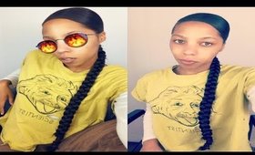 Easy Side Part Long Natural Braid Ponytail | Kanekalon Hair