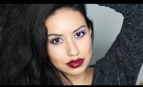 Vampy Lips and Bright Purple Eyes | Drugstore Makeup