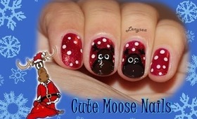 Cute Moose Nail Design (for short nails)  - Day2