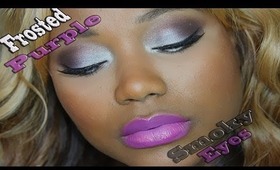 Valentine's Day Makeup Tutorial| Frosty Purple Smokey Eyes & Bold Purple Lips
