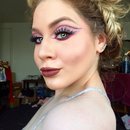 Glittery Purple and Electric Pink Abstract Cut Crease
