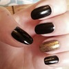 Black with a gold accent