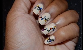 EASY CHRISTMAS LIGHTS NAIL ART