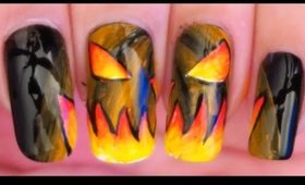 Evil Pumpkin nail art