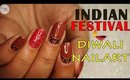 DIWALI NAILART Indian Festival Nail Design Tutorial