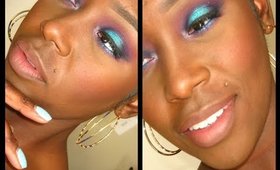 Blue peacock Makeup look