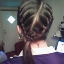 2 Side frenchbraids into a side ponytail! :)
