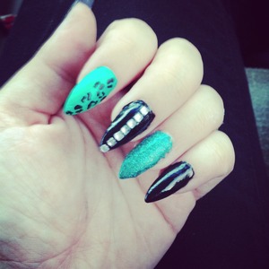 Stiletto nails done by me !! :)